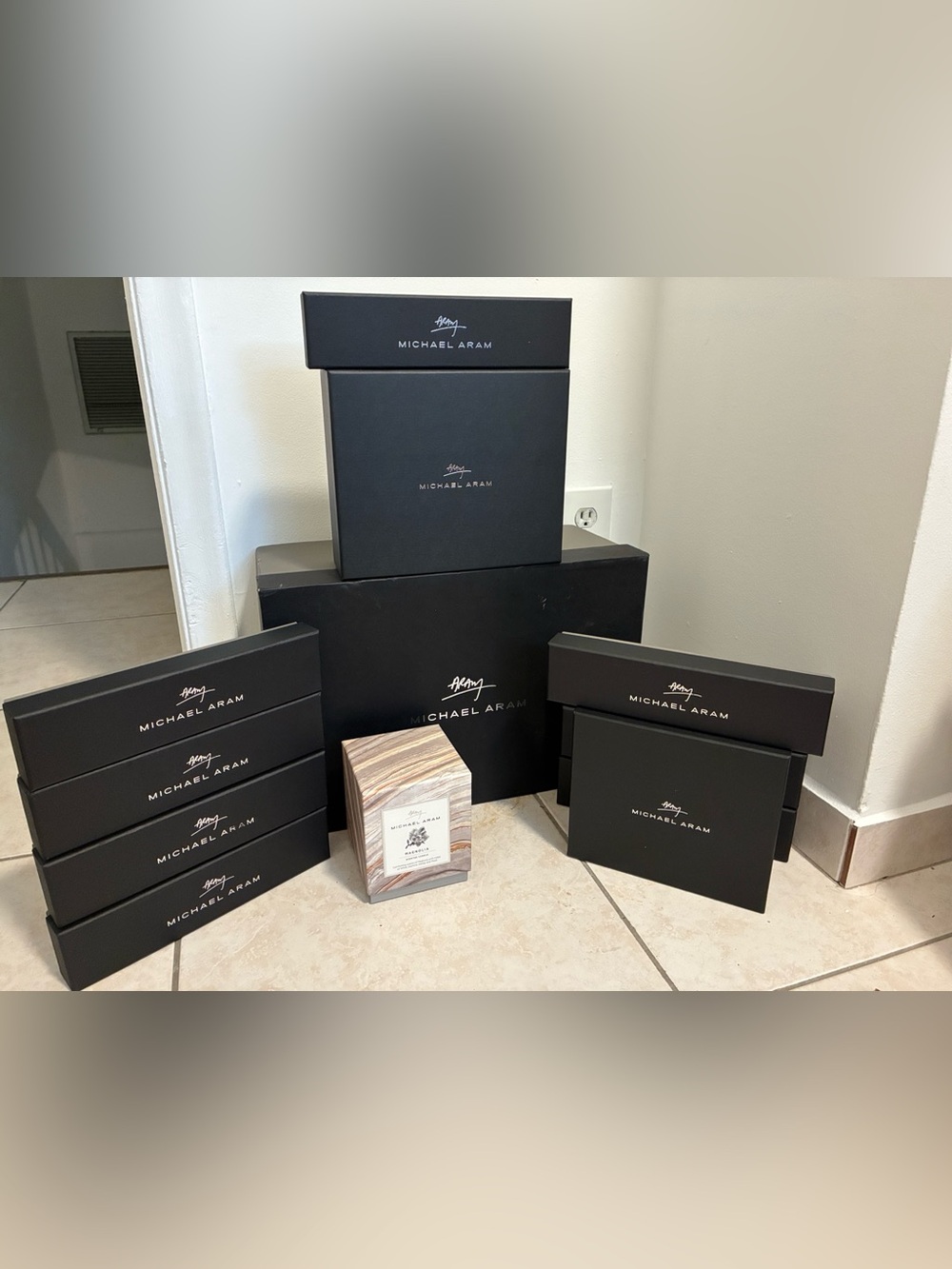 Michael Aram Black Branded Gift Box Collection(LOT OF 13)
